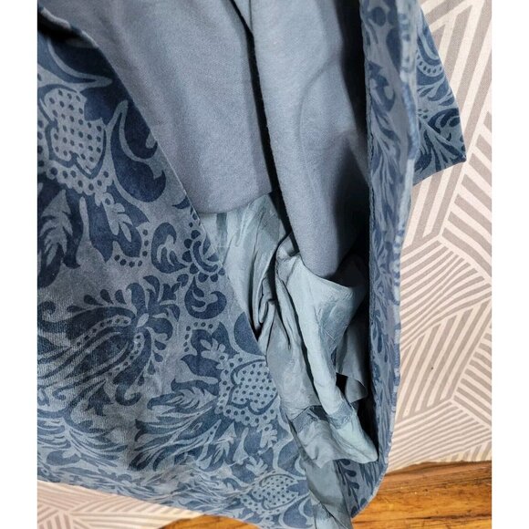 Vtg Bill Atkinson 60s Velvet Skirt Sz XS Small 25" Waist Blue Jaquard Long Maxi - Picture 5 of 8